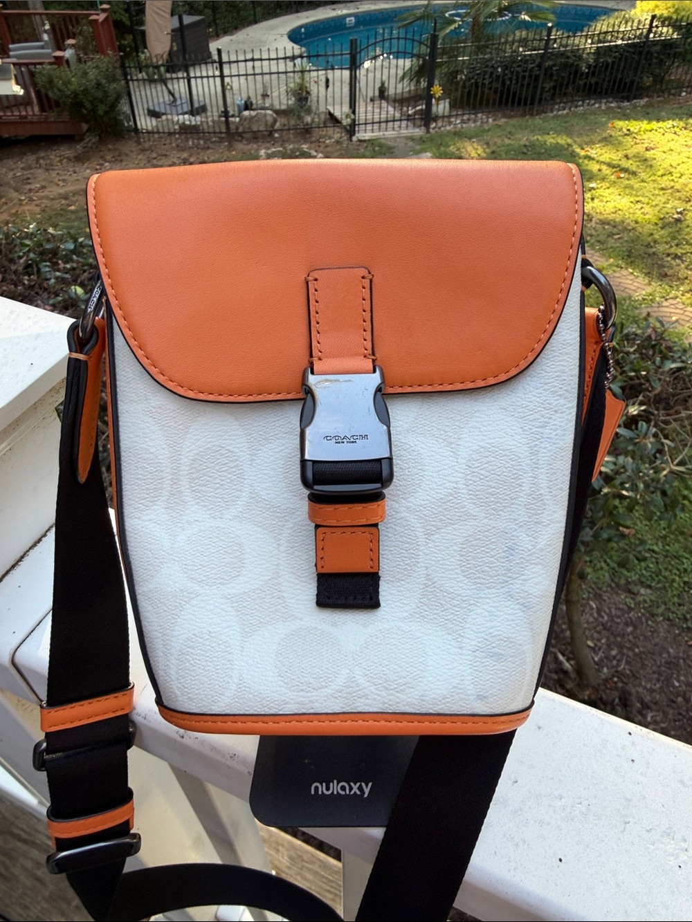 Coach Track Small Flap Crossbody Bag in Signature Canvas